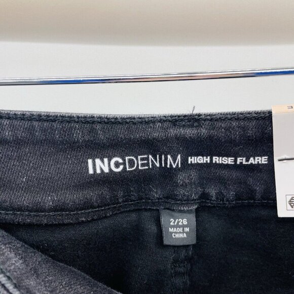 INC International Concepts Womens 2/26 High-Rise Rhinestone-Studded Flare Jeans - Picture 12 of 12